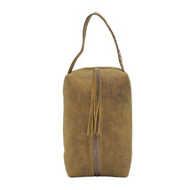 Myra #6190 Distressed Leather 10.5&quot;x6&quot;x3.5&quot; Shaving Makeup Bag~Tassel Zi... - £32.40 GBP