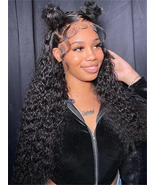 13x4 Deep Wave Hd Lace Frontal Curly Human Hair Wigs For Women Brazilian... - £91.24 GBP+