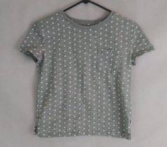 Gap Kids Supersoft Gray T-Shirt With White Polka Dots Girls Size Large - $11.63