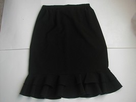 Vintage Anthony Richards Knee Length Double Ruffled Poly Blend Skirt Size 16 - £10.21 GBP