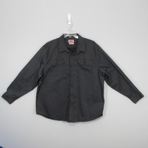 Wrangler Men&#39;s Button Front Shirt Dark Long Sleeve Gray Flex Comfort 2XL... - £11.57 GBP