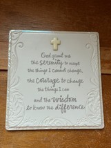 Small Hallmark White Ceramic Tile w GOD GRANT ME THE SERENITY Prayer Rel... - £9.04 GBP