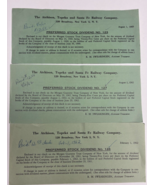 Lot 3 Atchison Topeka Santa Fe Railroad Co Preferred Stock Divided Recei... - £35.61 GBP