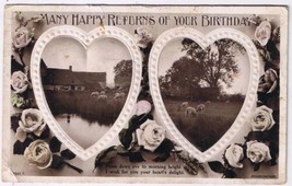 Postcard RPPC Embossed Many Happy Returns Of Your Birthday Rotary Photographic - $4.94