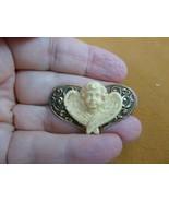 (cs47-2) 3-D Cherub with wings off white CAMEO brass Pin Brooch jewelry ... - $570.30 MXN