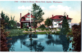 No. 1743 A Scene in Denny Blaine Park Seattle, Washington Mitchell Postcard - £9.90 GBP