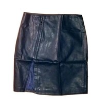 Very J Straight Skirt Sea Gray Women Faux Leather Size Large  Front Slit... - $44.55