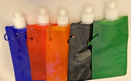 5 Bottles - Outdoor Foldable Flexible Collapsible Reusable Water Bottle ... - £9.10 GBP