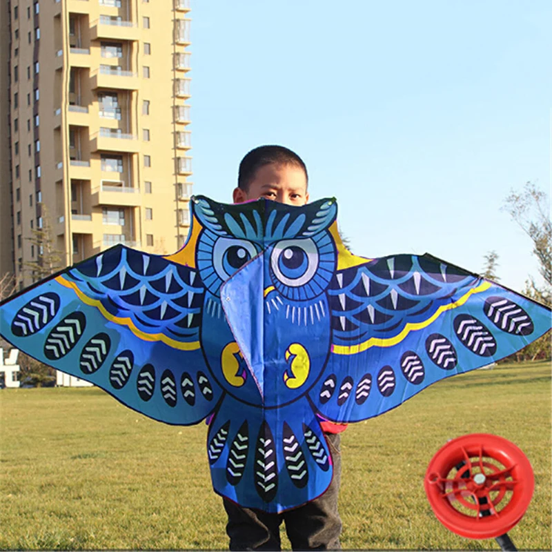110cm Flying Kite Colorful Cartoon Owl With Kite Line Kids Outdoor Toy - £9.00 GBP