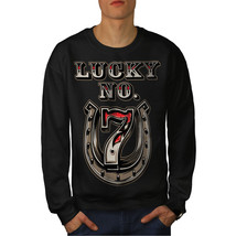 Wellcoda Lucky Number Seven Mens Sweatshirt, Horse Casual Pullover Jumper - £24.02 GBP+