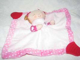 Karen Katz Security Blanket Girl Doll Pink Counting Kisses Teether Grabber - £15.86 GBP
