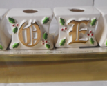 1980 Lee Wards D.E. O-HENRY NOEL Ceramic Candle Holders 18kt Gold Trim B... - $49.49