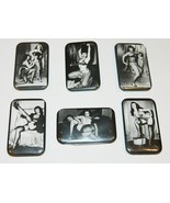 Bettie Page Set of 6 Different Irving Klaw Pin Up Photos Pin Back Button... - £24.33 GBP