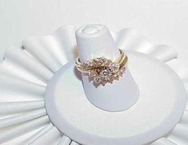 10K 1.00ct VS Diamond Ring Enhancer Marquise Round Yellow Gold High end Sz 4.25 - £768.04 GBP