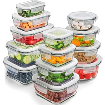 Glass Storage Containers With Lids (13-Pack) - Glass Food Storage Containers Air - £59.14 GBP
