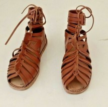 Mens Gladiator Leather Sandal Roman Centurian Brown Caligae Medieval - £99.93 GBP