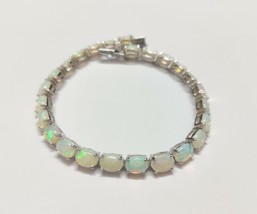 Silver Opal Bracelet High Quality Ethiopian Opal Bracelet 15 Ct - $144.75