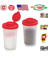 Travel-Friendly Airtight Salt and Pepper Shakers - Set of 2, Clear with ... - $18.59 CAD