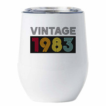 Vintage 1983 Tumbler 39 Years Old 39th Birthday Color Retro Wine Cup 12oz Gift - £17.97 GBP