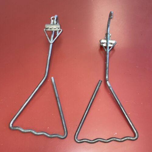 Primary image for 2x VINTAGE CLOTHING HANGERS WITH RECEIPT CLIPS