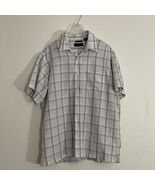 R&amp;R Casual Button Down Multi Pattern Squares X-Large White Black Gray Sh... - €12,72 EUR