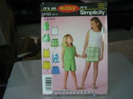 Simplicity 4152 Girl&#39;s Top, Culottes &amp; Shorts Pattern - Size 3-12 Chest ... - £5.57 GBP