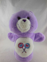 CARE SHARE BEAR 9&quot; Plush Hand Puppet Lavender Heart lollipops 2003 with tag - £6.35 GBP