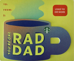 Starbucks 2021 You&#39;re One Rad Dad Cup Recyclable Gift Card New No Value - £1.56 GBP
