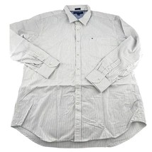 Tommy Hilfiger Shirt Mens Extra Large Green White Striped Button Busines... - $82.74 MXN