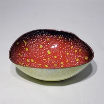 MCM Red Speckled Heart Shaped Enamel on Copper 4.5&quot; Bowl Trinket Dish - $24.95