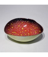 MCM Red Speckled Heart Shaped Enamel on Copper 4.5&quot; Bowl Trinket Dish - £19.09 GBP