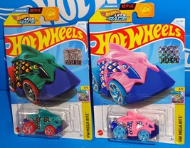 Hot Wheels 2024 Factory Set HW Mega Bite Lot of 2 Piranha Terror Teal &amp; ... - £4.63 GBP