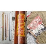 South Bend Cork Split Bamboo Fly Rod  59-9&#39; c1940-50s. 4 Sections metal ... - $199.99