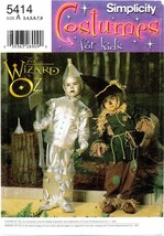 Simplicity 5414 CHILD Wizard of OZ Tin Man Scarecrow Costume Pattern UNCUT FF - £25.65 GBP