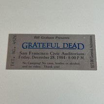 GRATEFUL DEAD - 12/28 1984 SAN FRANCISCO CIVIC AUDITORIUM - TICKET Garci... - £15.04 GBP