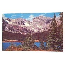 Postcard Mountain Range Rocky Mountains Colorado Lake Peaks Nature Trees Chrome - $6.98