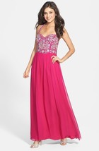 Sean Collection Embellished Strapless Silk Gown Sz 4 Fushia - £79.75 GBP