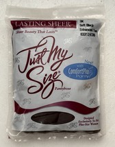 Vintage Leggs Just My Size Pantyhose 3X SOFT BLACK Comfort Plus Enhanced... - $164.81 MXN
