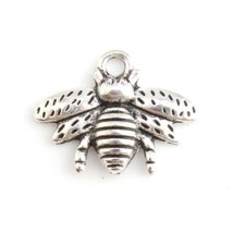 Bee Bumblebee Honey Charm Vintage look for bracelet necklace Gold or Silver - £1.59 GBP