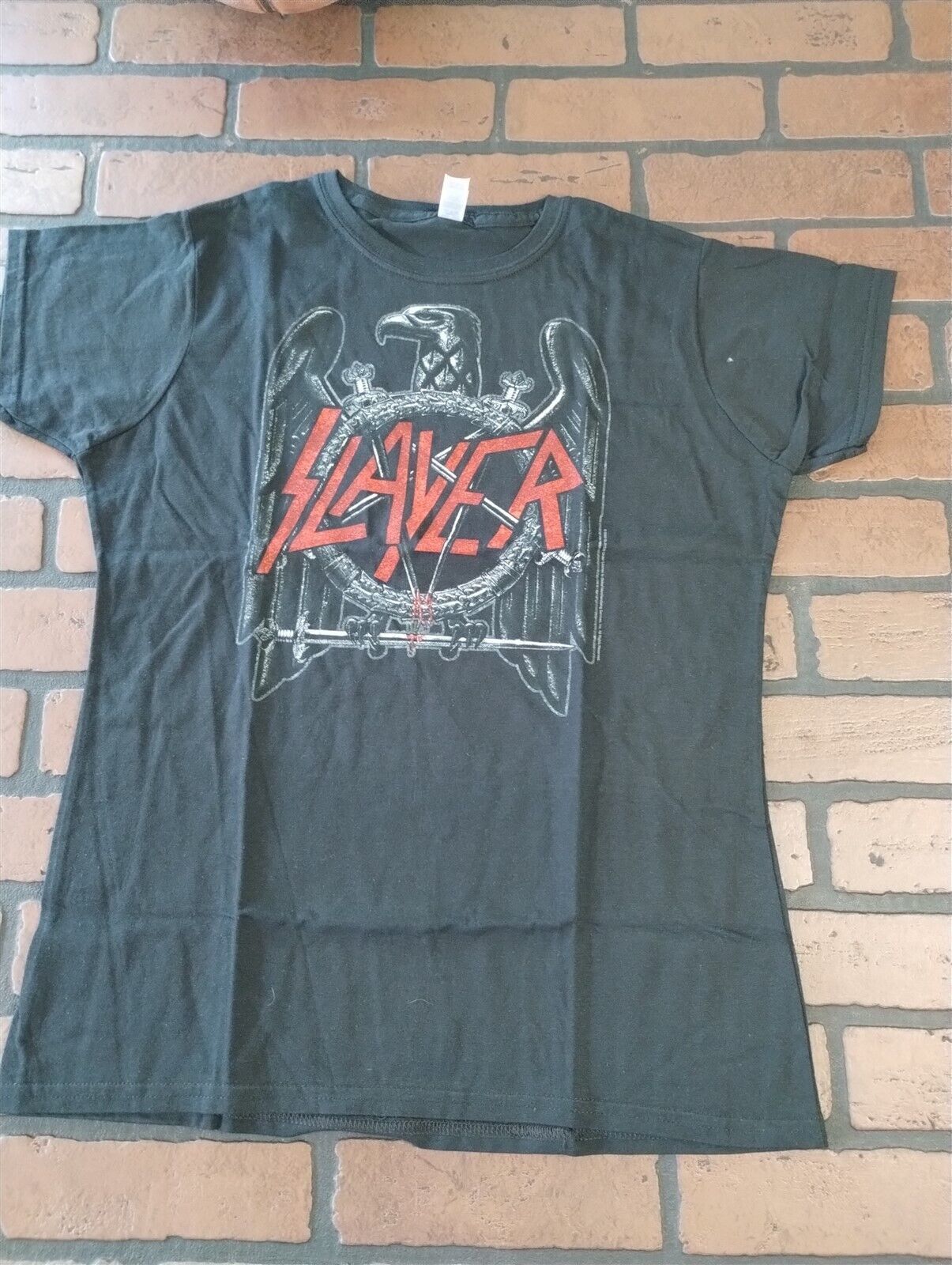 Primary image for Slayer - Noir Aigle Délavé Femmes T-Shirt ~ Jamais Worn ~ XXL