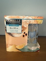 Vintage CORELLE Blue Hearts 16 OZ. TUMBLERS/DRINKING Glasses set 4, New ... - $26.69