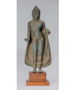 Antigüedad Indonesio Estilo Bronce Javanés Enseñanza Buda - 30cm/30.5cm - $2,006.66