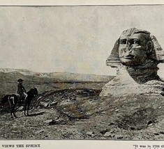 1935 Napoleon Views The Sphinx On Horseback In Egypt Religious Art Print DWN10D - £40.20 GBP