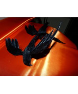 PAIR OF BLACK CROW RAVEN BIRDS Collectable Knick Knack Decoration Feathe... - €12,85 EUR