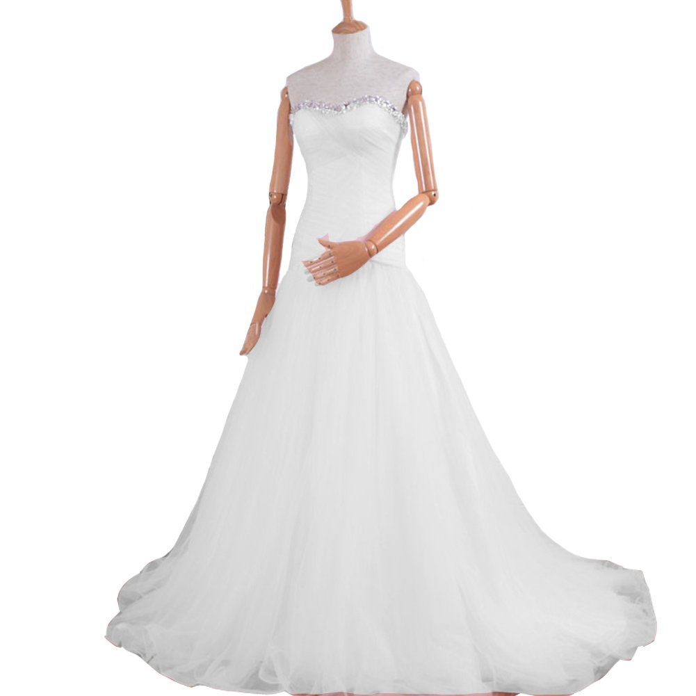 Kivary Mermaid Beaded Tulle Simple Long Corset Sweetheart Prom Evening Dresses W