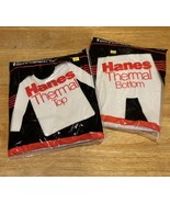 NEW NIP Vintage Men&#39;s HANES THERMAL TOP + BOTTOM XL 1987 Made USA Dead s... - $34.64