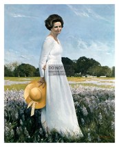 Lady Bird Johnson First Lady To President Lyndon B. Johnson Painting 8X10 Photo - £6.77 GBP