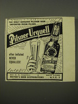 1954 Pilsner Urquell Beer Ad - The only genuine Pilsner Beer - £14.81 GBP