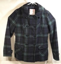 Duck Head Jeans Co Womens Wool Blend Plaid Hooded Jacket  Size Small Pea... - £18.26 GBP