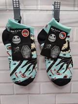 NWT 2 Pair, Nightmare Before Christmas Jack Skeleton Teal Footies Booties Socks - $12.59